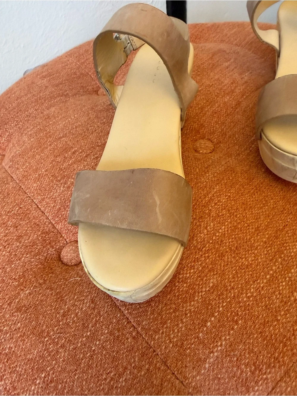 Nisolo Tan Brown Leather Platform Sandals with Block Heel